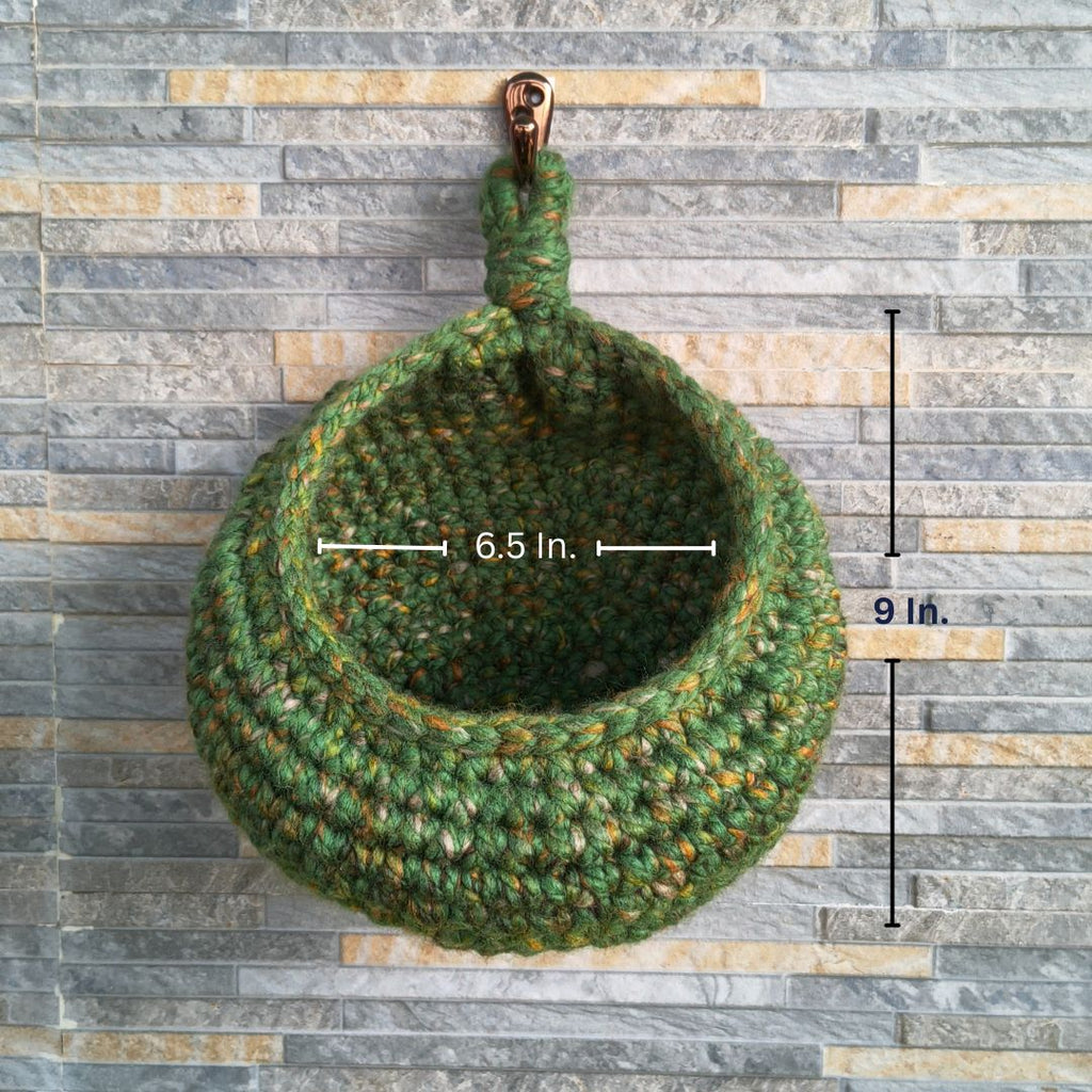 Hanging Kitchen Basket – Handmade Crochet Cocoon Storage Basket with Metal Ring