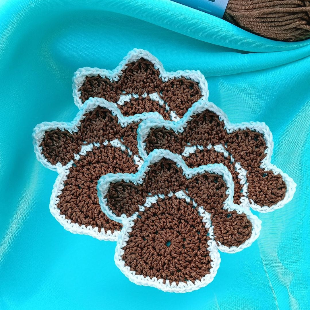 Dog Paw Coasters – Set of 4 | Handmade Crochet Cute Pet Lover Gift