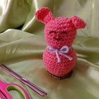 Meeku - Peach Shy Plushie – Amigurumi Crochet Toy | Handmade Soft Comfort Plush | Emotional Support Gift | Kawaii Mood Plush for All Ages