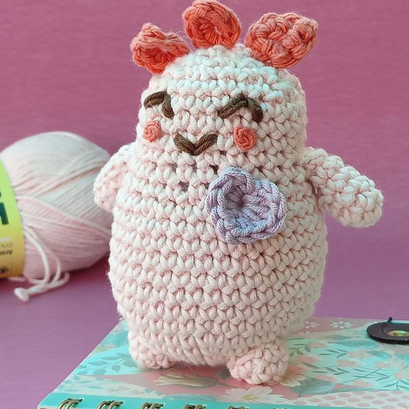 Pip - Pink Happiness Plushie – Amigurumi Crochet Toy | Soft Handmade Comfort Plush | Cheerful Gift for Kids & Adults | Mood Booster Plushie