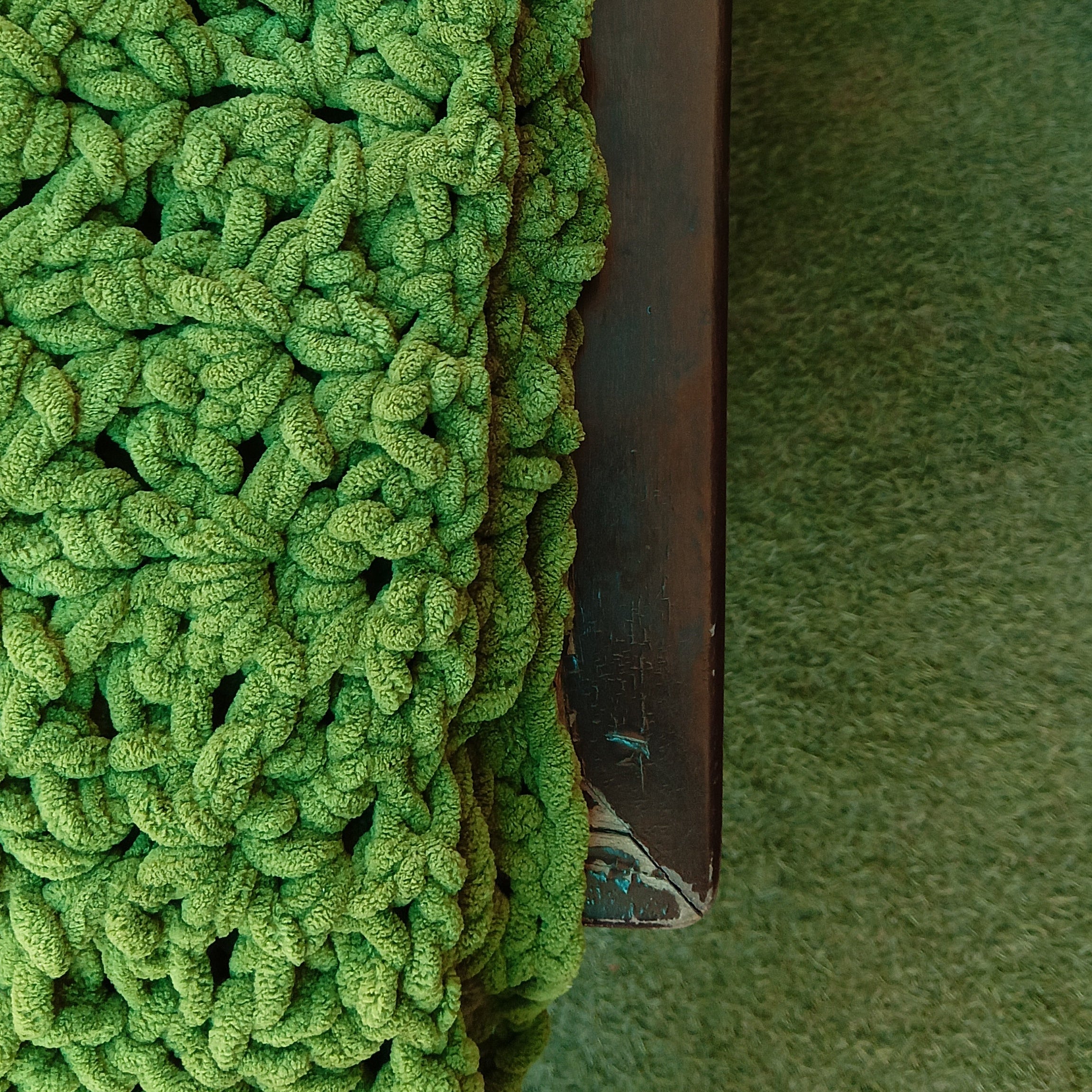 Blanket – Handmade Chunky Crochet, Green | 48x60 Inch Cozy Throw