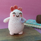 Pip - Pink Happiness Plushie – Amigurumi Crochet Toy | Soft Handmade Comfort Plush | Cheerful Gift for Kids & Adults | Mood Booster Plushie