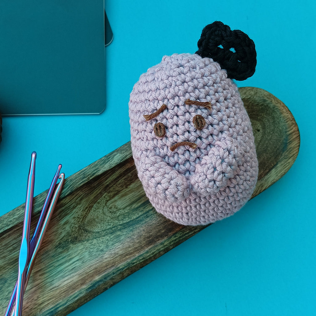 Zia - Purple Anxiety Plushie – Handmade Comfort Toy | Crochet Stress Relief Buddy | Calming Plush Gift | Amigurumi Plushie | Mental Health Toy