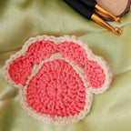 Kitty Paw Coasters – Set of 2 | Handmade Crochet Cat Lover Gift