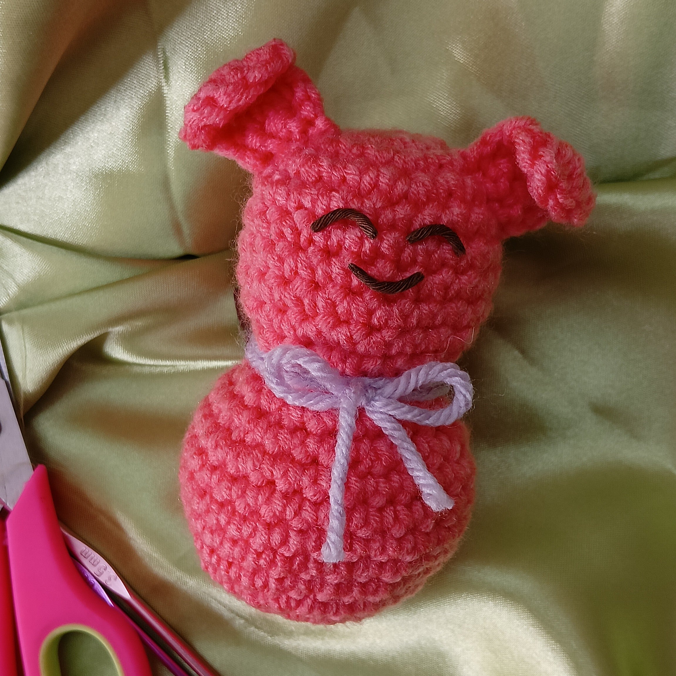 Meeku - Peach Shy Plushie – Amigurumi Crochet Toy | Handmade Soft Comfort Plush | Emotional Support Gift | Kawaii Mood Plush for All Ages
