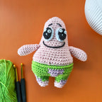 Patrick Star Crochet Plushie – Handmade Spongebob Inspired Toy