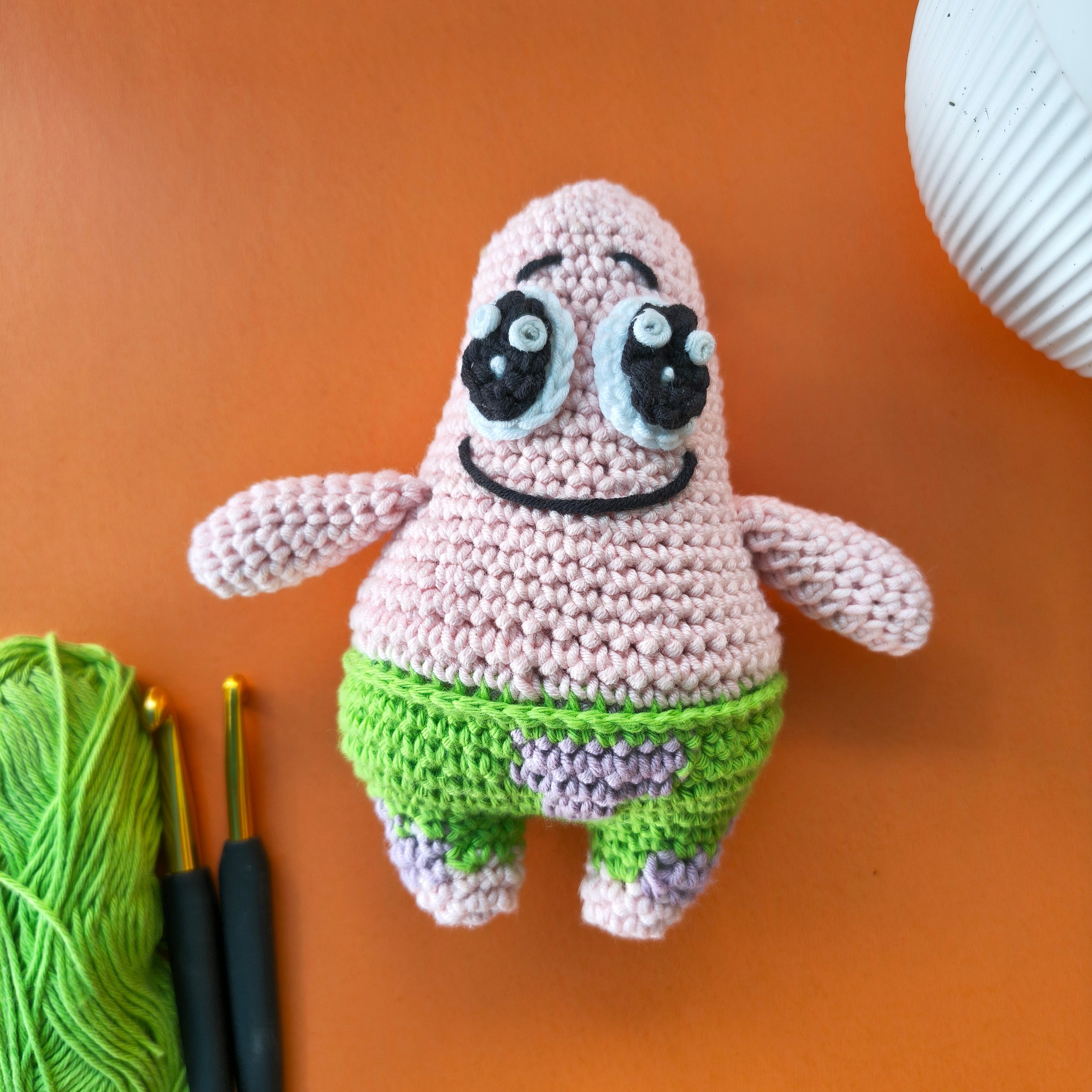 Patrick Star Crochet Plushie – Handmade Spongebob Inspired Toy