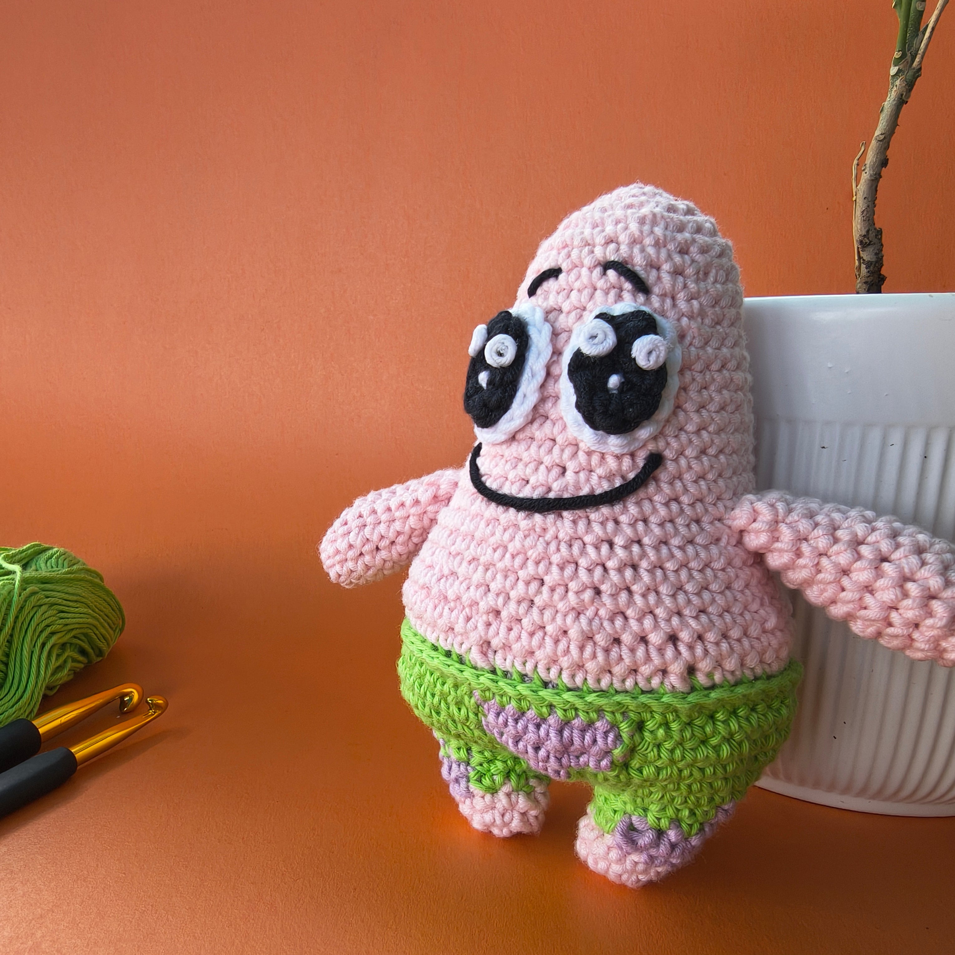 Patrick Star Crochet Plushie – Handmade Spongebob Inspired Toy
