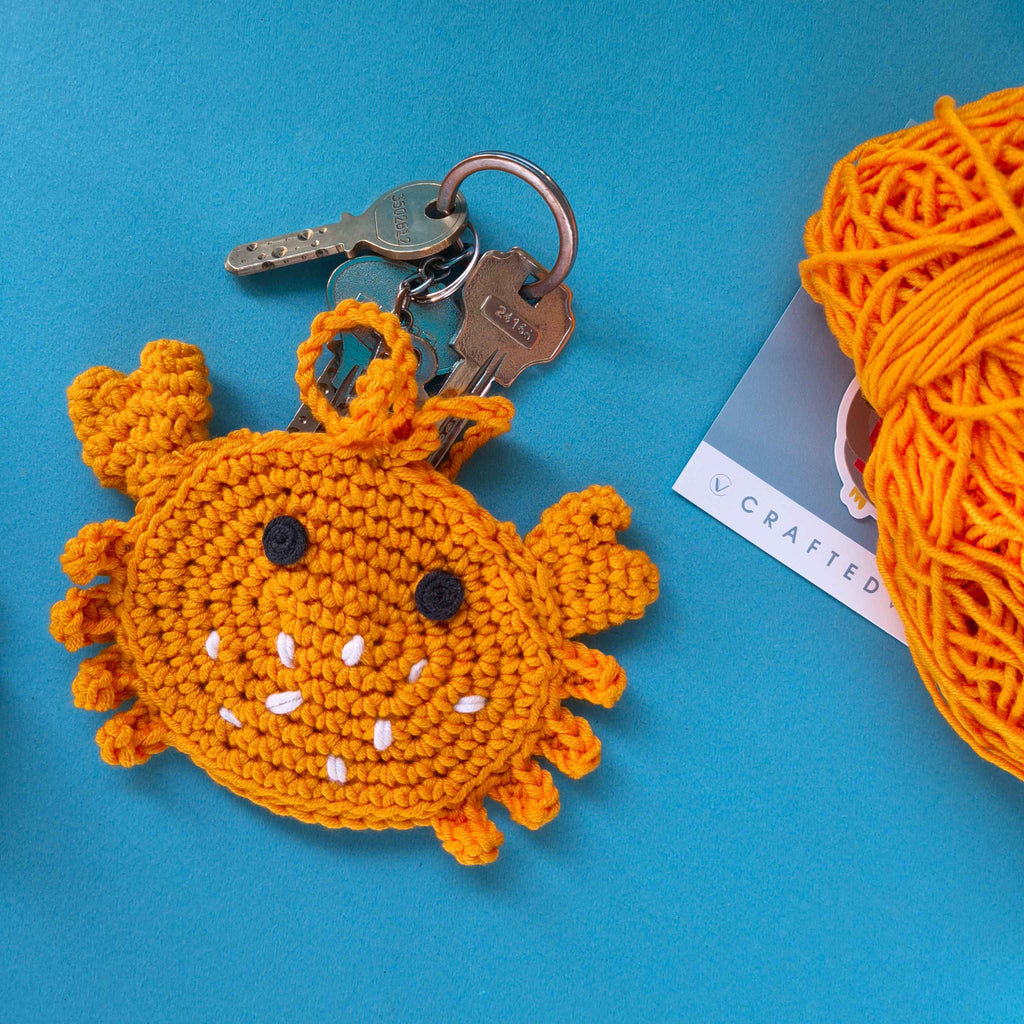 Mini Pouch Crab with String – Handmade Crochet Pouch