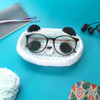 Specs Holder Crochet Panda – Handmade Eyeglass Stand for Desk & Bedside