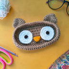 Specs Display Holder Owl – Handmade Crochet Eyeglass Stand Accessory