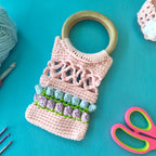 Anura Tulip Accessory Set – Tulip Mobile Purse & Wireless Earbuds Case (Handmade Crochet)
