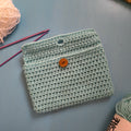 Crochet Specs Holder Case – Handmade Eyeglass & Stand Storage Pouch (White, Brown, Blue)