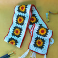 Sunflower Crochet Scarf – Handmade Floral Scarf (54 x 5 inch)