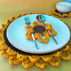 Handmade Sunflower Cutlery Holder – Crochet Floral Kitchen Organizer