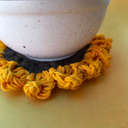 Handmade Sunflower Coasters – Set of 2 Crochet Floral Drink Mats (5 inch)