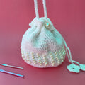 White Pearl Potli Bag – Handmade Crochet Party Purse for Weddings & Festive Wear