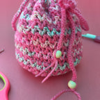Pink Multicolor Potli Bag – Handmade Crochet Festive Purse