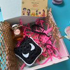 Pocket Box | Handmade Rakhi Gift Box with Venom Earbuds Pouch, Honey & Greeting Card