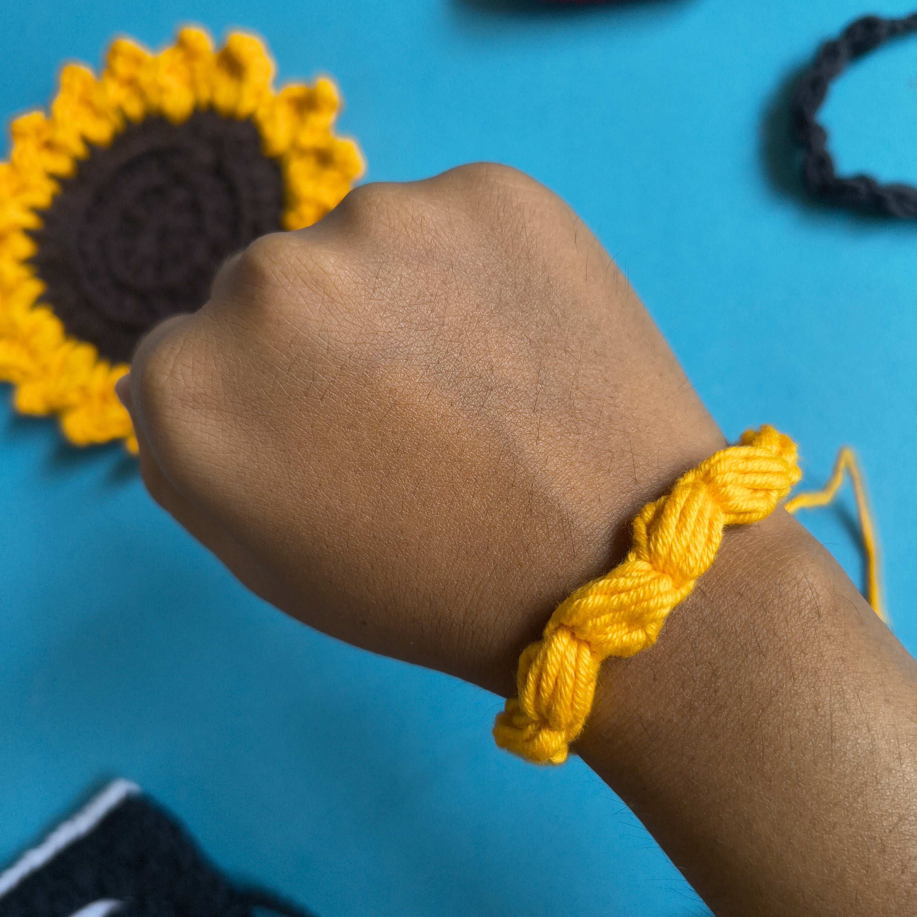 Sunshine Box | Handmade Sister Rakhi Gift Box with Sunflower Basket, Hair Clip, Rakhi, Honey & Greeting Card