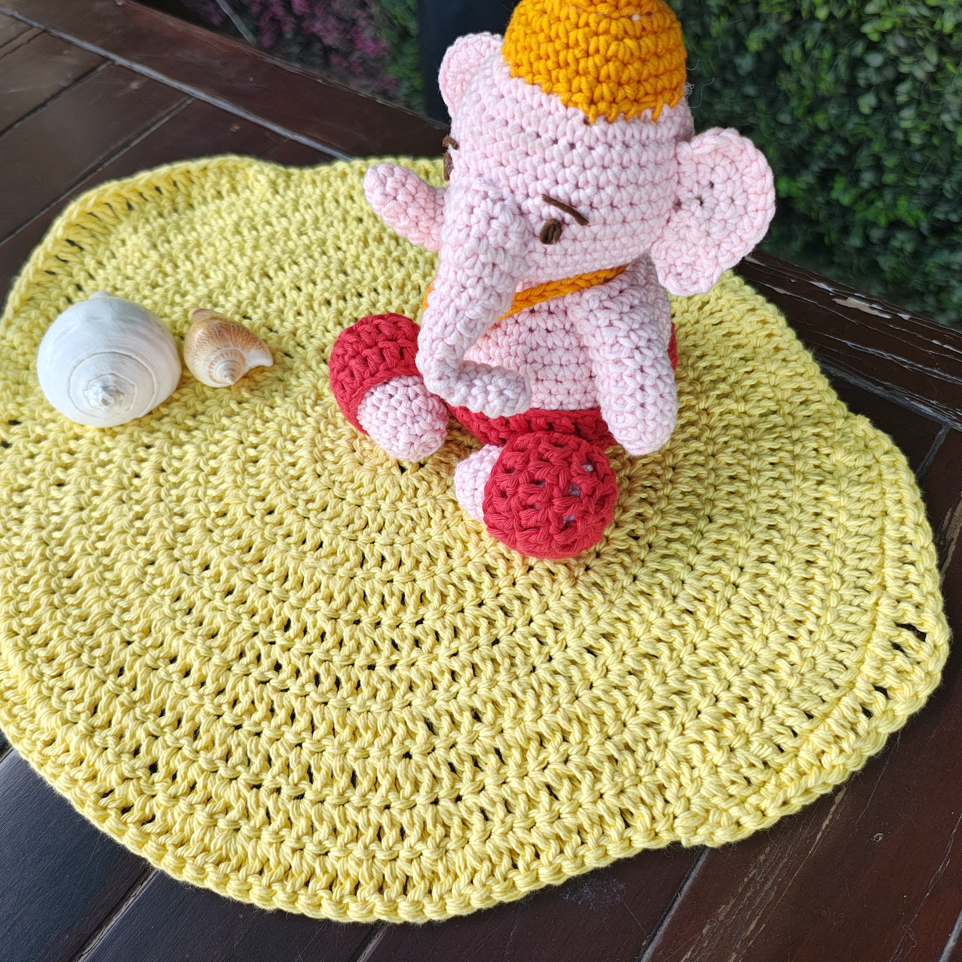 Table Mat Lemon Handmade Crochet Placemats – 12.5" Round Citrus Placemat