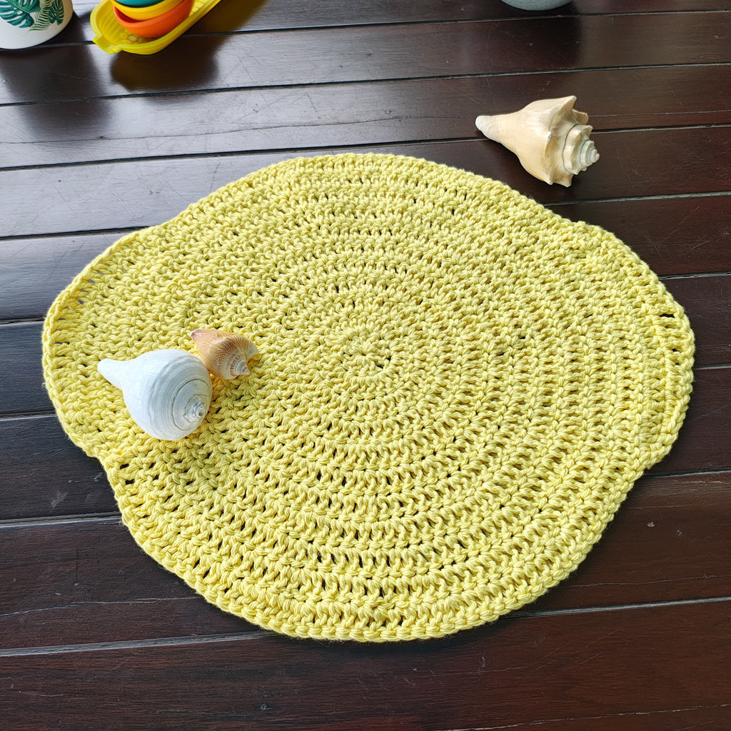 Table Mat Lemon Handmade Crochet Placemats – 12.5" Round Citrus Placemat