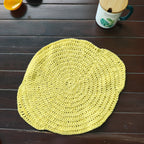 Table Mat Lemon Handmade Crochet Placemats – 12.5" Round Citrus Placemat