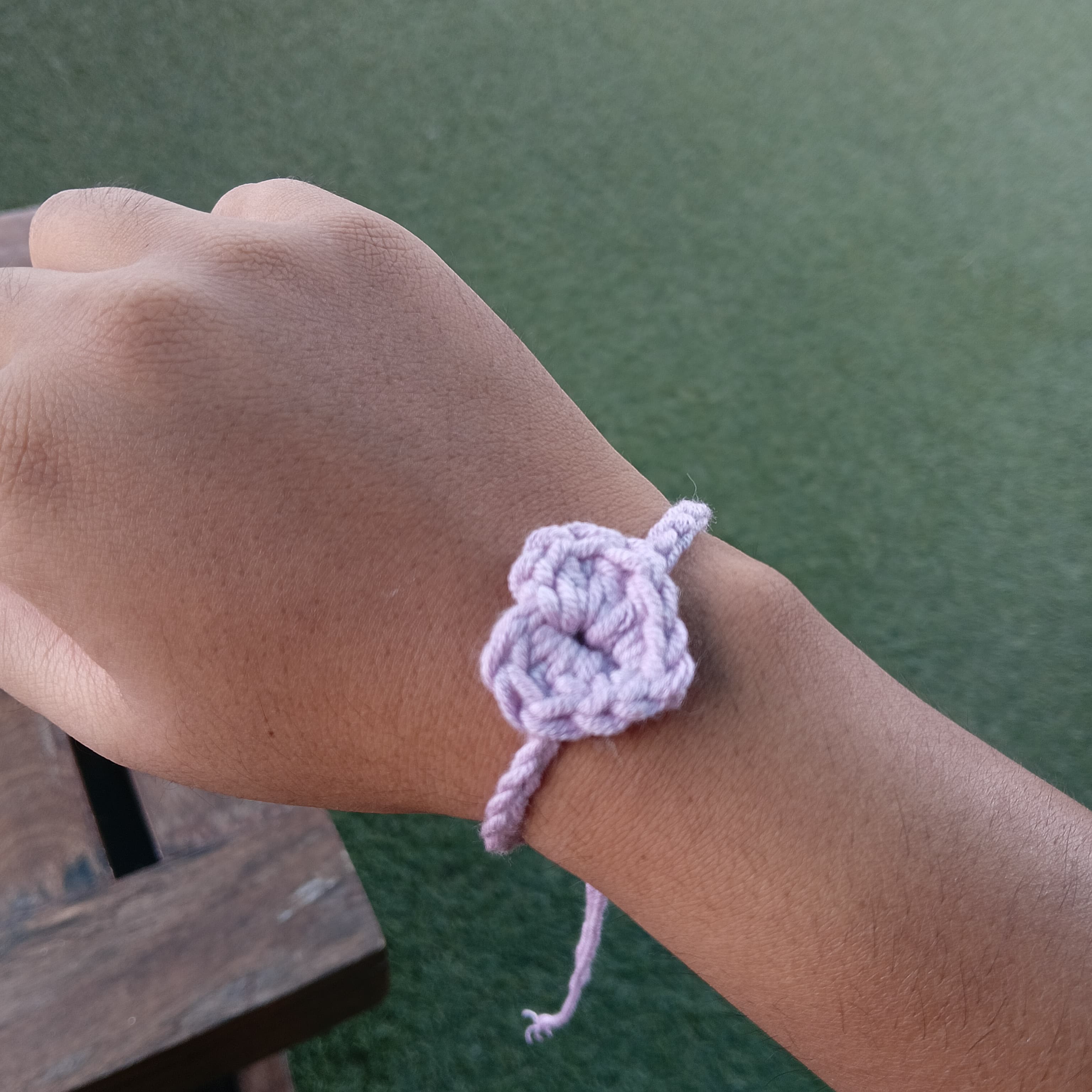 Pack of 5 | You Belong With Me Crochet Heart Bracelet Set – Handmade Friendship Bands in White, Pink, Lavender, Red & Yellow
