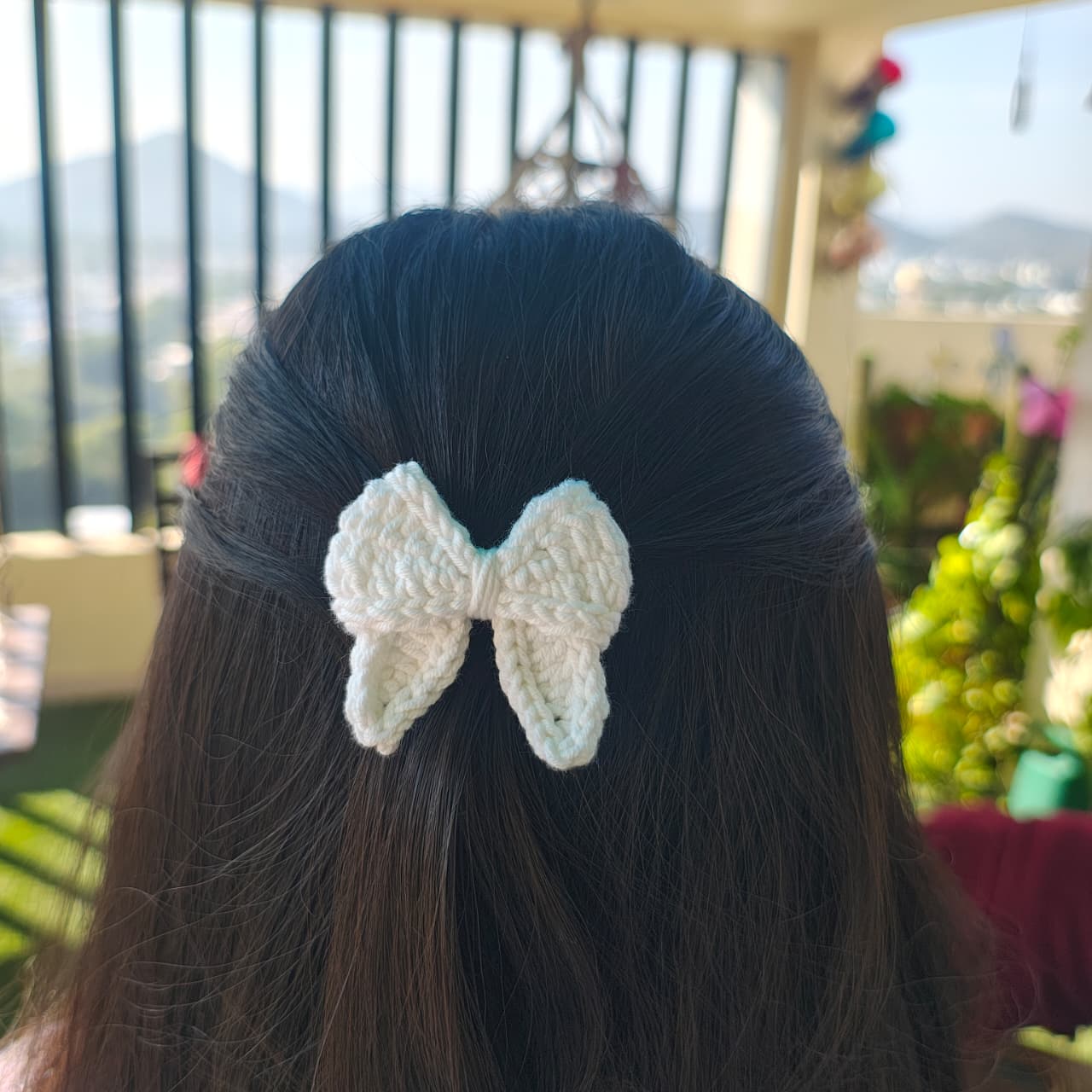 Hairclip Bow – Handmade Crochet Pastel Hair Accessory