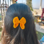 Hairclip Bow – Handmade Crochet Pastel Hair Accessory