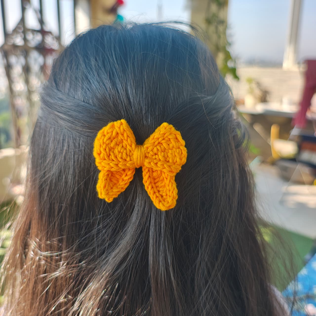 Hairclip Bow – Handmade Crochet Pastel Hair Accessory