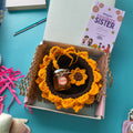 Sunshine Box | Handmade Sister Rakhi Gift Box with Sunflower Basket, Hair Clip, Rakhi, Honey & Greeting Card