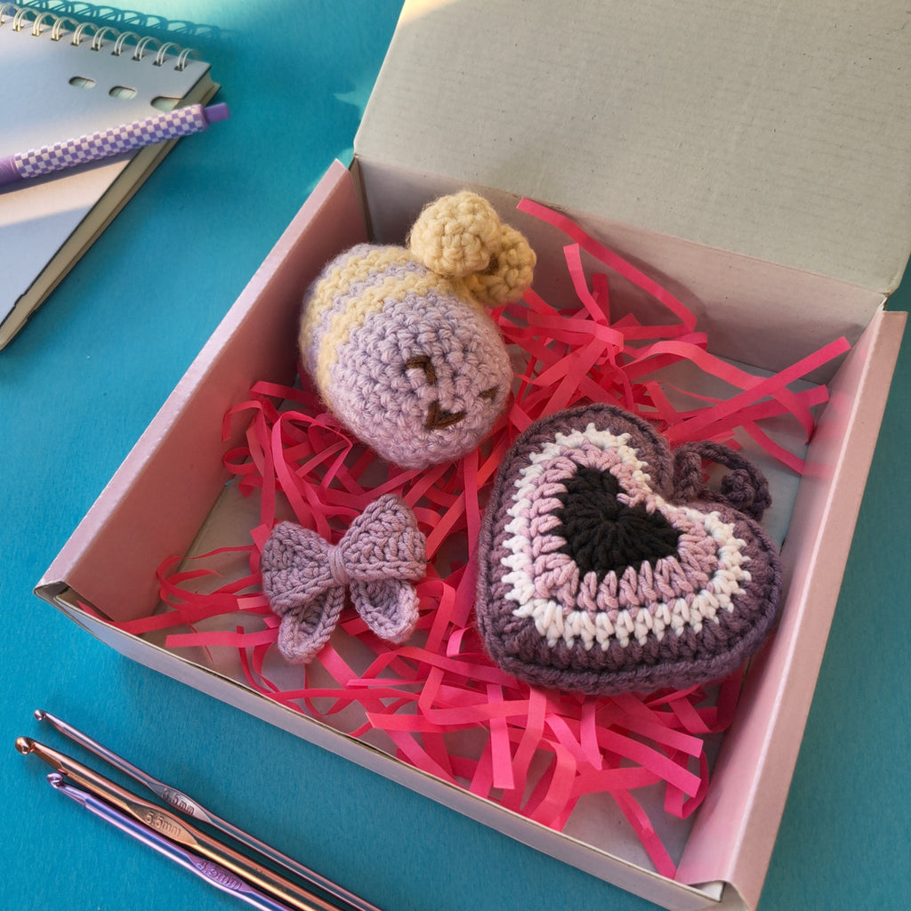You Are My Sonia Hamper,,Purple Valentine Gift with Bee Plushie, Bow Hair Clip & Evil Eye Keychain