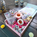 Hamper Cozy Book Nook Set: Bloom & Owl Edition – Bell Flower Curtain Tie, Lavender Bee Plushie & Owl Charm