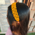 Headband (Yellow Crochet Net Design) – Handmade Lightweight Hair Accessory