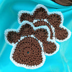 Dog Paw Coasters – Set of 2 | Handmade Crochet Cute Pet Lover Gift