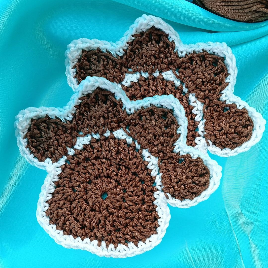Dog Paw Coasters – Set of 2 | Handmade Crochet Cute Pet Lover Gift
