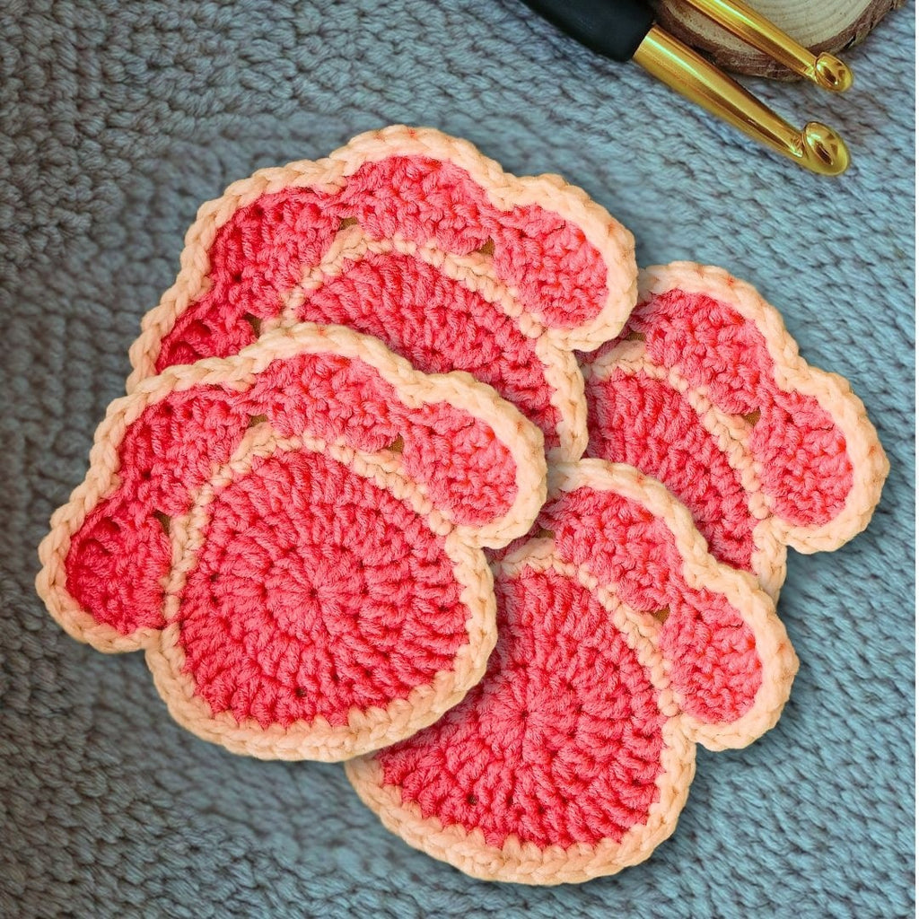 Kitty Paw Coasters – Set of 4 | Handmade Crochet Cat Lover Gift, Cute Pet Home Decor,| Soft Cotton Yarn Coaster Set